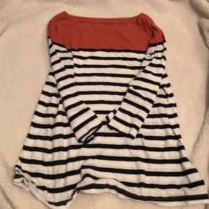 Striped boat neck top